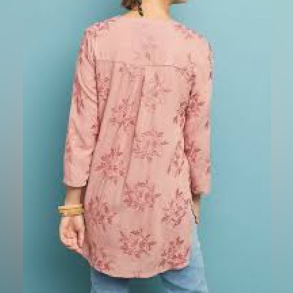 Anthropologie Maeve Kew Rose Embroidered Floral Tunic Top Size Small - Picture 3 of 14